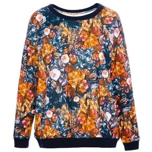 Pull & Bear Neoprene flower sweatshirt